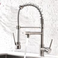 🚰 aimadi contemporary kitchen sink faucet: single handle stainless steel faucet with pull down sprayer, brushed nickel finish logo