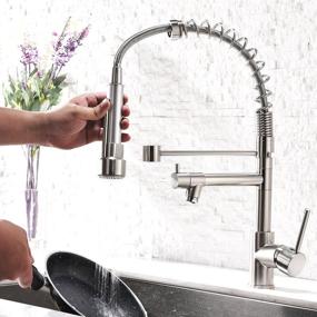 img 3 attached to 🚰 AIMADI Contemporary Kitchen Sink Faucet: Single Handle Stainless Steel Faucet with Pull Down Sprayer, Brushed Nickel Finish