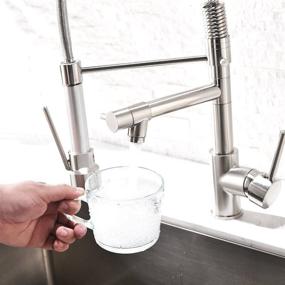 img 2 attached to 🚰 AIMADI Contemporary Kitchen Sink Faucet: Single Handle Stainless Steel Faucet with Pull Down Sprayer, Brushed Nickel Finish