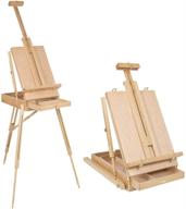 🎨 kuyal wooden easel & painting storage box: portable field easel with drawer, palette, and shoulder strap for painting, sketching, and display logo