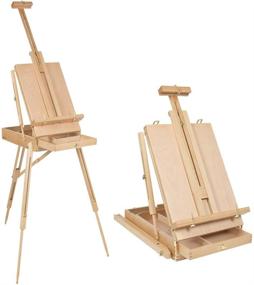 img 2 attached to 🎨 Kuyal Wooden Easel & Painting Storage Box: Portable Field Easel with Drawer, Palette, and Shoulder Strap for Painting, Sketching, and Display