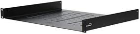 img 1 attached to NavePoint 1U Vented Rack Tray - 14 Inches (350mm Deep), Black, Lipless Design