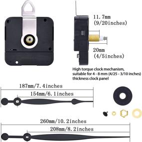 img 2 attached to ⏰ High Torque Quartz Clock Movement Replacement Parts - 8.2 Inches Long Spade Hands and Hanger (20 mm/4/5 inches)