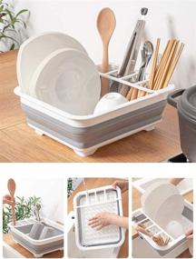 img 1 attached to 🧼 Premium Collapsible Dish Drying Rack - Convenient Portable Dish Drainer for Kitchen, RV Campers, and More