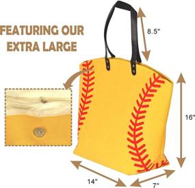 img 3 attached to 🎁 Softball Gift Set: Canvas Tote Bag, Tumbler Cup, Hair Accessories, Jewelry