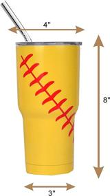 img 1 attached to 🎁 Softball Gift Set: Canvas Tote Bag, Tumbler Cup, Hair Accessories, Jewelry