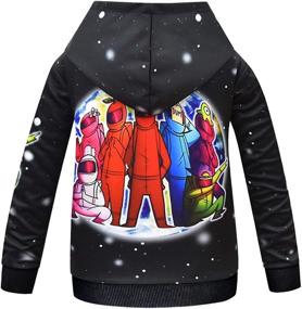 img 3 attached to 👧 Jimdan Girls Zip Up Hoodie Jacket: Cute Cartoon Children's Coat for Stylish Outwear