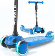 x-hobon kids scooter: age-appropriate, foldable 3-wheel scooter with adjustable handlebar and light-up wheels logo