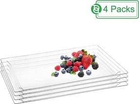 img 3 attached to 🍽️ Crystal Clear Rectangular Plastic Serving Tray: Elegant and Versatile