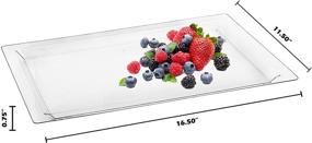 img 1 attached to 🍽️ Crystal Clear Rectangular Plastic Serving Tray: Elegant and Versatile