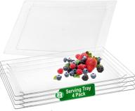 🍽️ crystal clear rectangular plastic serving tray: elegant and versatile логотип