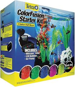 img 3 attached to 🐠 Tetra ColorFusion Starter Aquarium Kit 3 Gallons: Half-Moon Shape with Bubbler and Color-Changing Light Disc - Ideal for Vibrant Fish and Stunning Décor