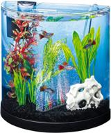 🐠 tetra colorfusion starter aquarium kit 3 gallons: half-moon shape with bubbler and color-changing light disc - ideal for vibrant fish and stunning décor logo