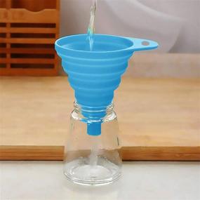 img 1 attached to 👍 Collapsible Kitchen Funnel (Blue) - Food Grade Silicone Funnels for Effortless Kitchen Use