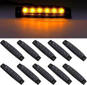 img 4 attached to 🚦 10-Pack of 6 LED Amber Side Marker Indicator Lights with 3.8" Smoke Lens - Trailer Marker Lights, Brake Stop Lamp, License Decoration Lights for Trucks Sealed, Boat Marine LED Utility Strip Lights