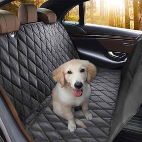 img 4 attached to Goplus Pet Seat Cover: Waterproof & Non-Slip Dog Car Seat Protector with Rubber Backing – Black