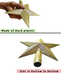 img 1 attached to 🎄 XICOSO Christmas Tree Topper - 8 Inch, 3D Glitter Shatterproof Star, Festive Gold Tree Decoration for Holiday Home Décor Ornaments
