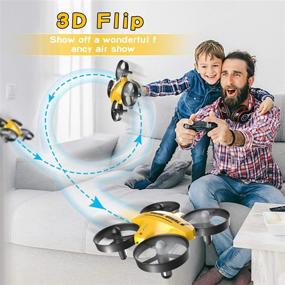 img 3 attached to 🚁 Yellow Mini Drone for Kids and Beginners - Remote Control Quadcopter Indoor Helicopter Plane with 3D Flip, Auto Hovering, Headless Mode, 3 Batteries - Best Gift Toy for Boys & Girls