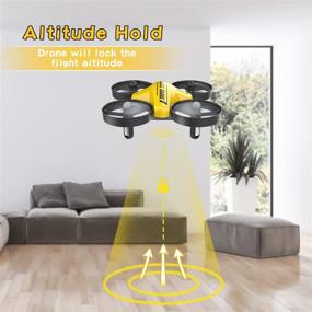 img 2 attached to 🚁 Yellow Mini Drone for Kids and Beginners - Remote Control Quadcopter Indoor Helicopter Plane with 3D Flip, Auto Hovering, Headless Mode, 3 Batteries - Best Gift Toy for Boys & Girls