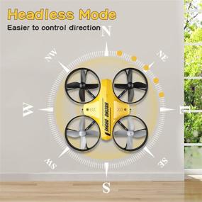 img 1 attached to 🚁 Yellow Mini Drone for Kids and Beginners - Remote Control Quadcopter Indoor Helicopter Plane with 3D Flip, Auto Hovering, Headless Mode, 3 Batteries - Best Gift Toy for Boys & Girls