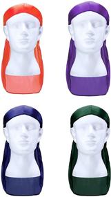 img 2 attached to Versatile 8-Piece Silky Durag Set: Ideal for Men and Women - Elastic Long Tail Headwraps in Soft Material - Available in 8 Stunning Colors!