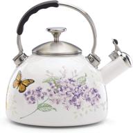 🌸 lenox butterfly meadow tea kettle: vibrant multi-colored design in 3.00 lb size logo