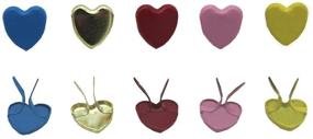 img 1 attached to 🎨 Bestartstore 1Box(300pcs) Colorful Heart-shaped Metal Brads - Ideal for Scrapbooking, Crafts & DIY Paper Making