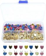 🎨 bestartstore 1box(300pcs) colorful heart-shaped metal brads - ideal for scrapbooking, crafts & diy paper making logo