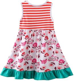 img 3 attached to 🌸 HILEELANG Toddler Little Girl Summer Dress - Sleeveless Cotton Casual Flower Shirt - Playwear Jumper Skirt Sundress