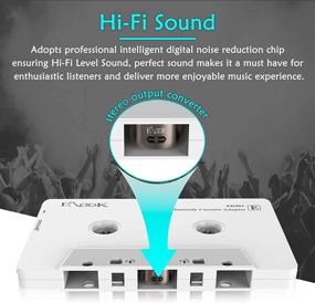 img 2 attached to 🚗 Усиливайте свой опыт звука в автомобиле: Bluetooth 5.0 кассетный ресивер адаптер для AUX в белом цвете