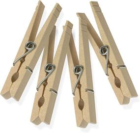 img 3 attached to 👕 Honey-Can-Do DRY-01375 Wood Clothespins with Spring, 50-Pack, 3.3-inches Length, Brown: Eco-Friendly and Durable Laundry Clips for All Your Hanging Needs