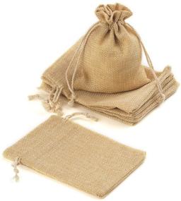 img 3 attached to 🛍️ YUXIER Burlap Bags with Drawstring - Pack of 100 Small Gift Bags - Ideal for Wedding Decor, Crafts, Presents, and Snacks