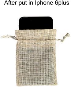 img 1 attached to 🛍️ YUXIER Burlap Bags with Drawstring - Pack of 100 Small Gift Bags - Ideal for Wedding Decor, Crafts, Presents, and Snacks