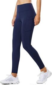 img 3 attached to BALEAF Women's Fleece-Lined Water-Resistant Legging with High Waist, Thermal Winter Hiking and Running Pants with Pockets