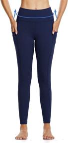 img 2 attached to BALEAF Women's Fleece-Lined Water-Resistant Legging with High Waist, Thermal Winter Hiking and Running Pants with Pockets