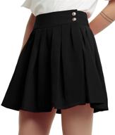 👗 chouyatou women's double waist side buttons pleated skirt: trendy and elegant bottoms with a stylish twist logo