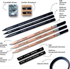 img 3 attached to Enhance Your Artistic Skills with Sketch and Drawing Art 🎨 Pencils – Dual Pack Art Supplies Exploring Charcoal and Graphite Pencils