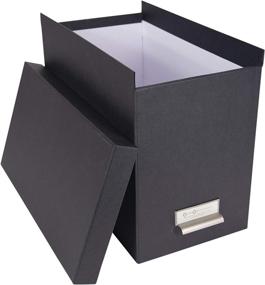 img 2 attached to 10.2 x 7 x 13 in Dark Grey Bigso John Fiberboard Label Frame Desktop File Storage Box