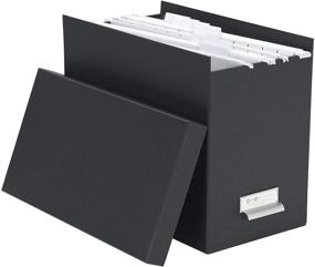 img 1 attached to 10.2 x 7 x 13 in Dark Grey Bigso John Fiberboard Label Frame Desktop File Storage Box