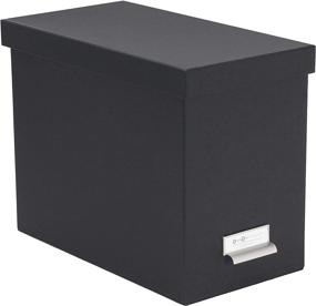 img 4 attached to 10.2 x 7 x 13 in Dark Grey Bigso John Fiberboard Label Frame Desktop File Storage Box