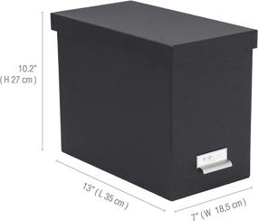 img 3 attached to 10.2 x 7 x 13 in Dark Grey Bigso John Fiberboard Label Frame Desktop File Storage Box