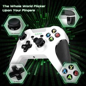 img 1 attached to 🎮 YCZHDV Xbox One Wired Controller with Audio Jack - USB Gamepad Remote Joystick for Xbox One/One S/One X/PC Windows 7/8/10 - Dual-Vibration Function, White