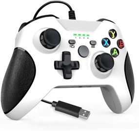 img 4 attached to 🎮 YCZHDV Xbox One Wired Controller with Audio Jack - USB Gamepad Remote Joystick for Xbox One/One S/One X/PC Windows 7/8/10 - Dual-Vibration Function, White