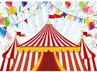 🎠 allenjoy 7x5ft carnival carousel backdrop with red tent, colorful balloons - perfect for kids first birthday party, newborn baby shower! ideal photography background, cake dessert table decor, and photo booth banner logo