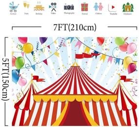 img 3 attached to 🎠 Allenjoy 7x5ft Carnival Carousel Backdrop with Red Tent, Colorful Balloons - Perfect for Kids First Birthday Party, Newborn Baby Shower! Ideal Photography Background, Cake Dessert Table Decor, and Photo Booth Banner