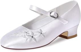 img 4 attached to 👠 ERIJUNOR E1323A: Stylish Communion Comfort in Dyeable Girls' Flats