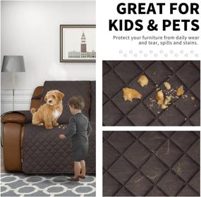 img 2 attached to 🛋️ Easy-Going Reversible Loveseat Recliner Cover: Protect Your Double Recliner with Elastic Straps & Split Sofa Design - Ideal Furniture Protector for Kids, Dogs, and Pets - 2 Seater, Chocolate/Beige