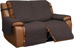 img 4 attached to 🛋️ Easy-Going Reversible Loveseat Recliner Cover: Protect Your Double Recliner with Elastic Straps & Split Sofa Design - Ideal Furniture Protector for Kids, Dogs, and Pets - 2 Seater, Chocolate/Beige