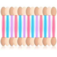 💧 disposable eyeshadow brushes, morgles 15pcs eye shadow sponge applicators - dual sides in pink, purple, blue logo