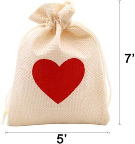 img 2 attached to ❤️ 25 Romantic Heart-Shaped Drawstring Burlap Bags: Ideal Wedding & Christmas Gift Bags